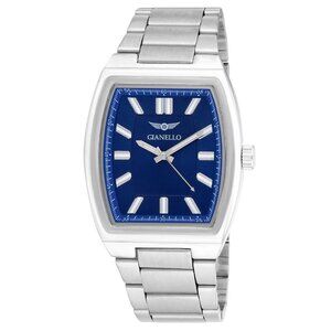 #11 NIB Gianello Orion 44 Rectangle Silver Link Watch